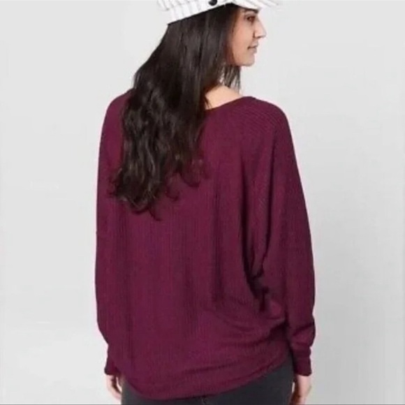 𝅺FREE People Santa Clara Thermal Top /Mulberry - Picture 2 of 8